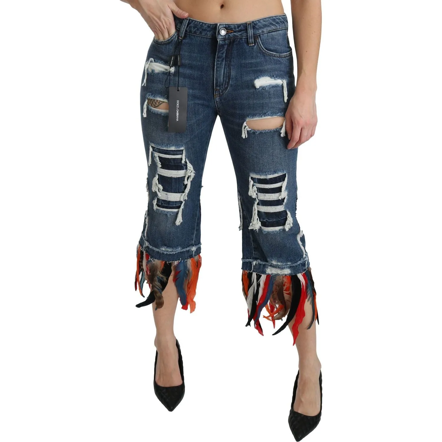 Dolce & Gabbana Chic Low Waist Cropped Jeans