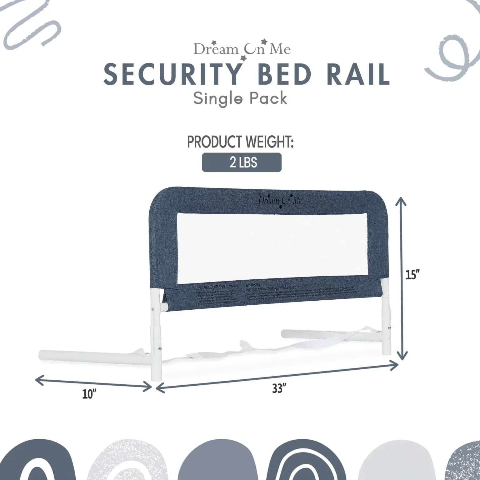 Dream on Me Mesh Security for Twin Size Bed (3D Linen Fabric)