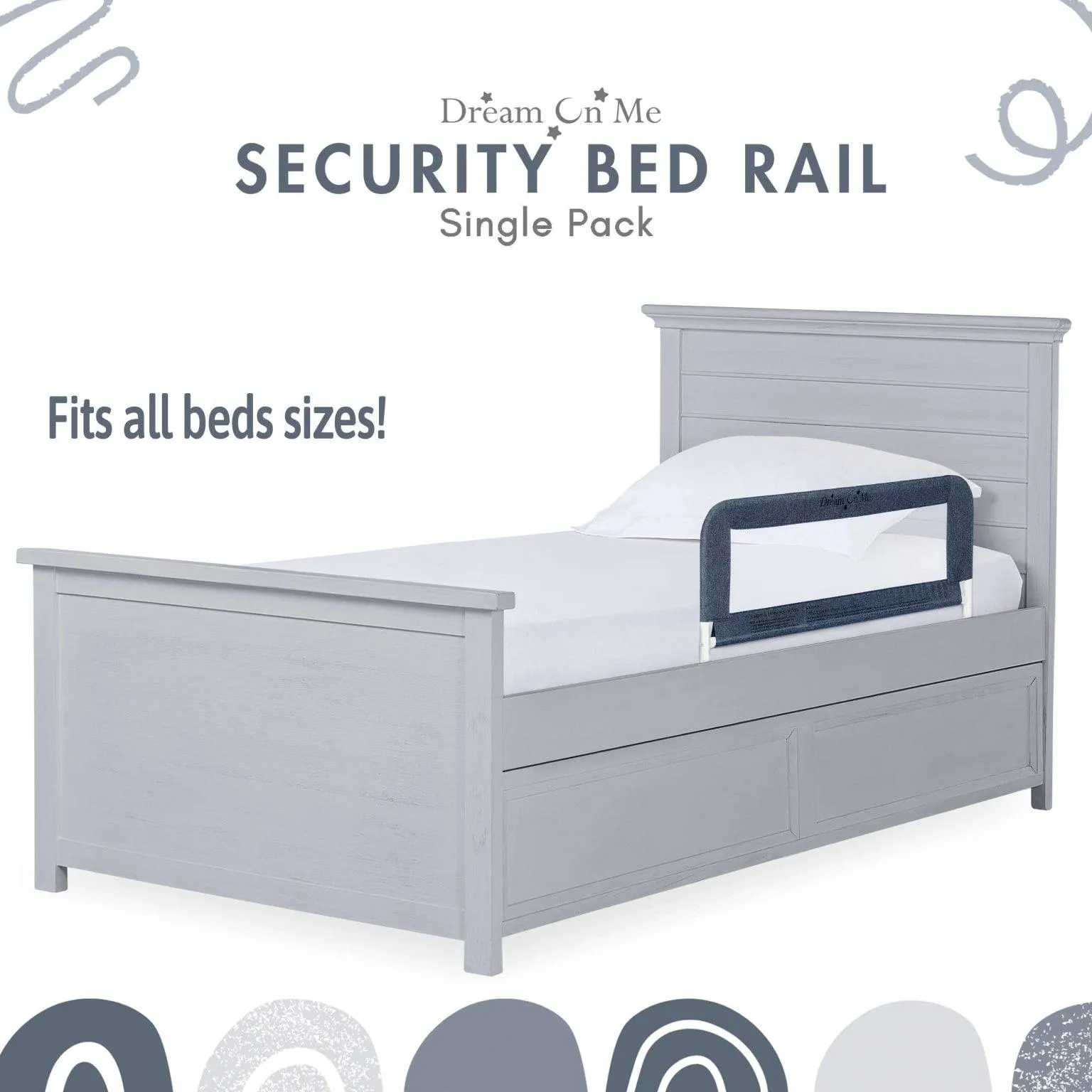 Dream on Me Mesh Security for Twin Size Bed (3D Linen Fabric)